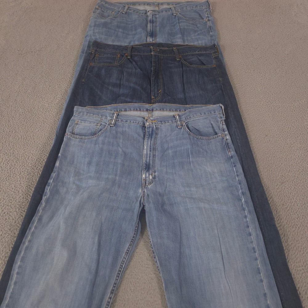 LOT OF 3 Levi's Jeans Mens 40x30 Blue 501 Straight Leg Cotton Denim Pants Casual